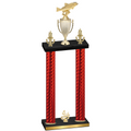 Double Red Carbon Fiber Fourth Place Fishing Trophy