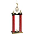 Double Red Carbon Fiber Fourth Place Golf Trophy
