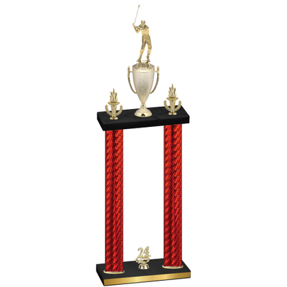 Double Red Carbon Fiber Year Golf Trophy