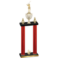 Double Red Carbon Fiber Fourth Place Golf Trophy