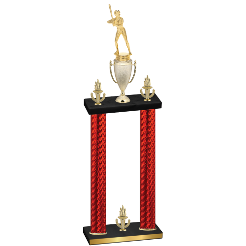 Double Red Carbon Fiber Victory Softball Trophy
