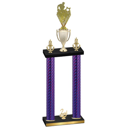 Double Purple Carbon Fiber Second Place Rugby Trophy