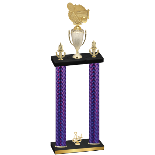 Double Purple Carbon Fiber Third Place Tennis Trophy