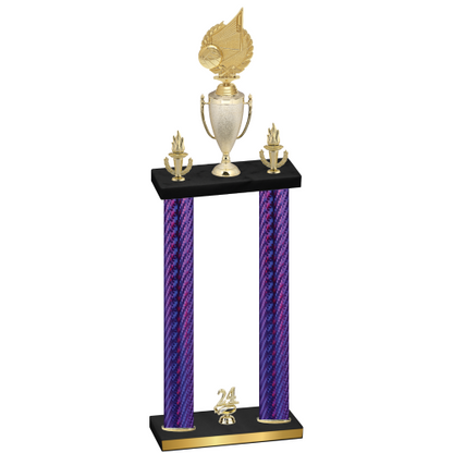 Double Purple Carbon Fiber Year Volleyball Trophy