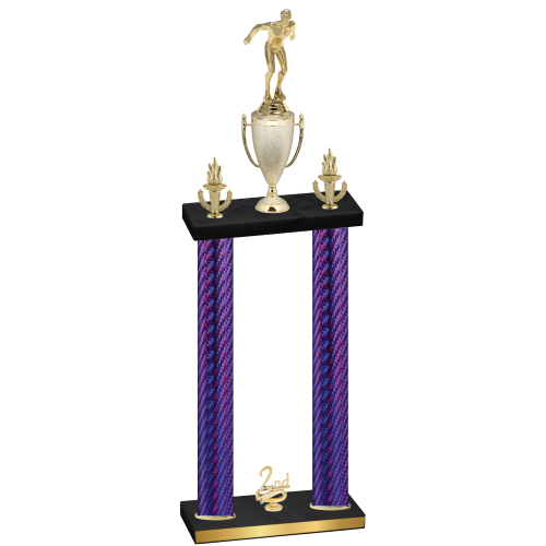 Double Purple Carbon Fiber Second Place Swimming Trophy