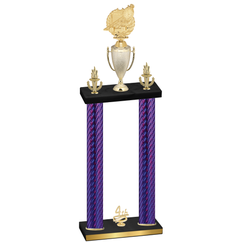 Double Purple Carbon Fiber Fourth Place Swimming Trophy