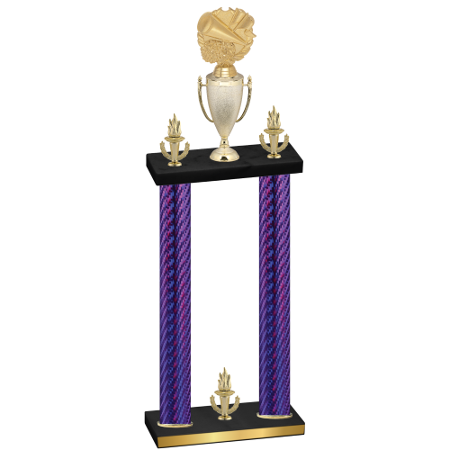 Double Purple Carbon Fiber Victory Cheerleading Trophy