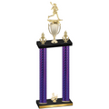 Double Purple Carbon Fiber Third Place Lacrosse Trophy