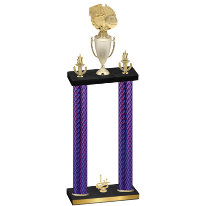 Double Purple Carbon Fiber First Place Basketball Trophy