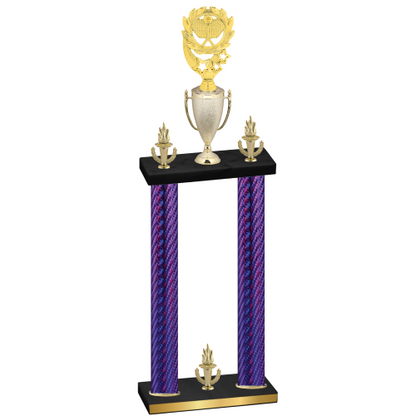Double Purple Carbon Fiber Victory Pickleball Trophy