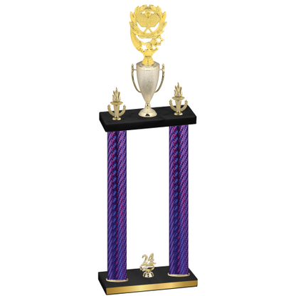 Double Purple Carbon Fiber Year Pickleball Trophy
