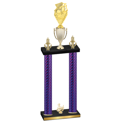 Double Purple Carbon Fiber Third Place Pickleball Trophy