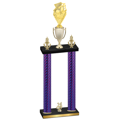 Double Purple Carbon Fiber Year Pickleball Trophy