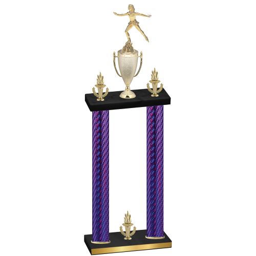 Double Purple Carbon Fiber Victory Skater Trophy