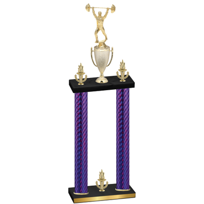 Double Purple Carbon Fiber Victory Weights Trophy