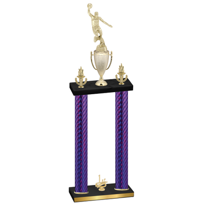 Double Purple Carbon Fiber First Place Basketball Trophy