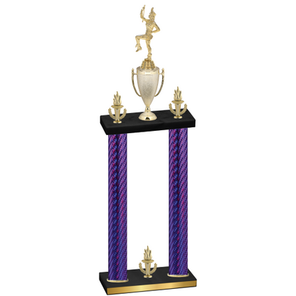 Double Purple Carbon Fiber Victory Majorette Trophy