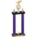Double Purple Carbon Fiber Third Place Fishing Trophy