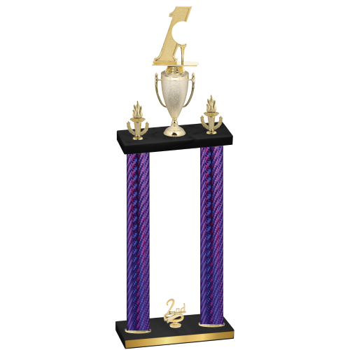 Double Purple Carbon Fiber Second Place Golf Trophy