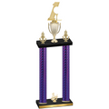 Double Purple Carbon Fiber Third Place Golf Trophy