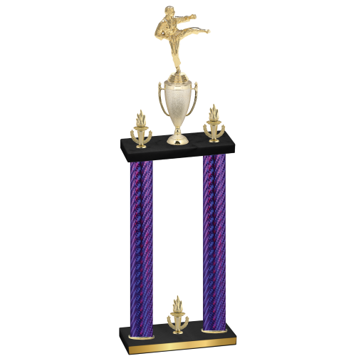 Double Purple Carbon Fiber Victory Karate Trophy