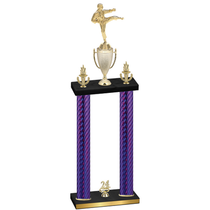 Double Purple Carbon Fiber Year Karate Trophy