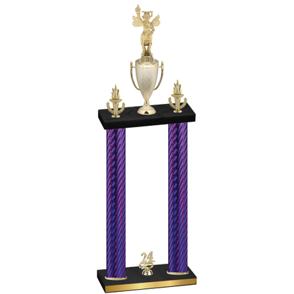 Double Purple Carbon Fiber Year Academics Trophy