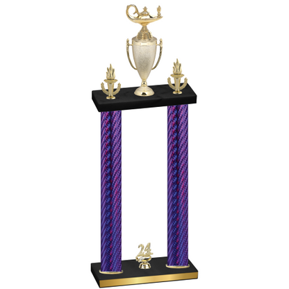 Double Purple Carbon Fiber Year Academics Trophy