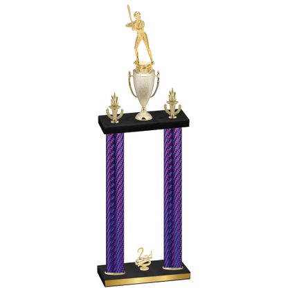 Double Purple Carbon Fiber Second Place Softball Trophy