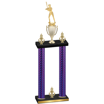 Double Purple Carbon Fiber Victory Softball Trophy