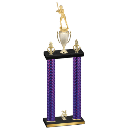 Double Purple Carbon Fiber Year Softball Trophy