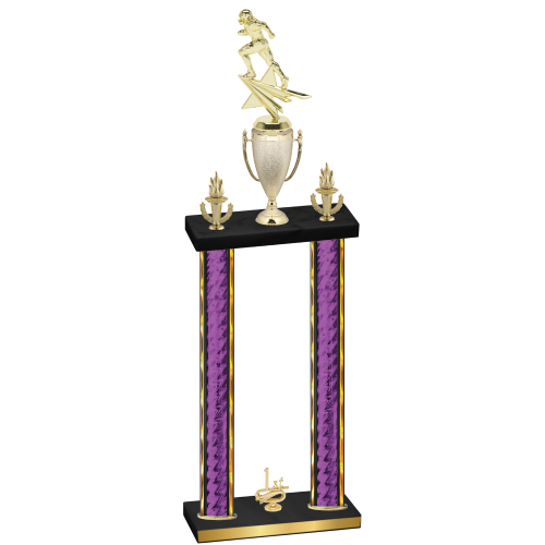 Double Purple Glacier First Place Football Trophy