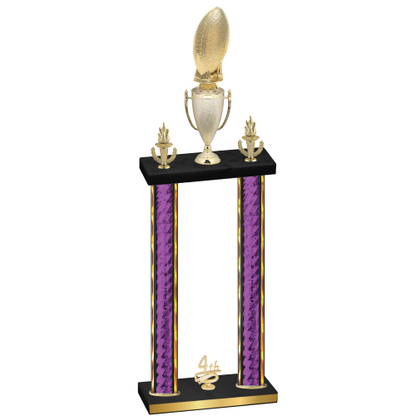 Double Purple Glacier Fourth Place Football Trophy