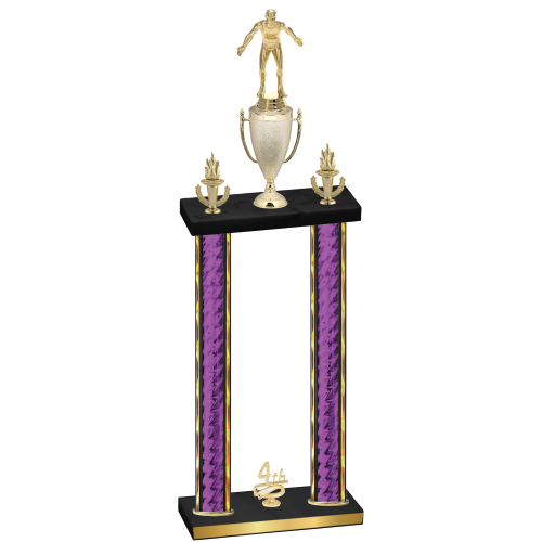 Double Purple Glacier Fourth Place Wrestling Trophy