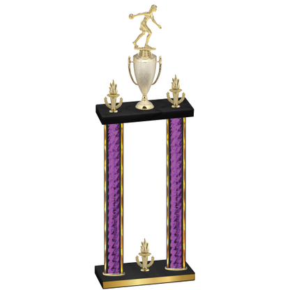 Double Purple Glacier Victory Bowling Trophy