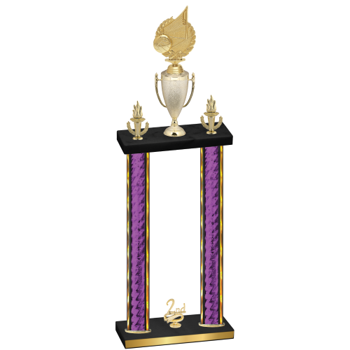 Double Purple Glacier Second Place Volleyball Trophy