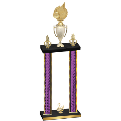 Double Purple Glacier Second Place Volleyball Trophy