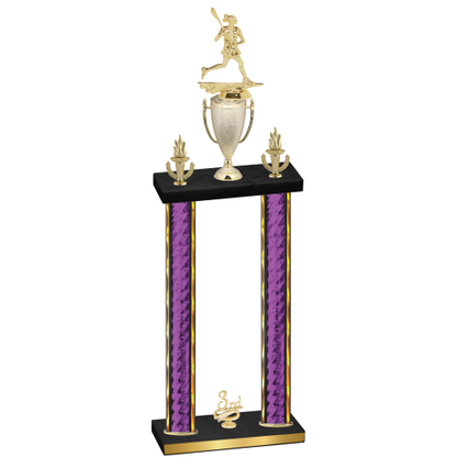 Double Purple Glacier Third Place Lacrosse Trophy