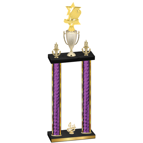 Double Purple Glacier Fourth Place Pickleball Trophy