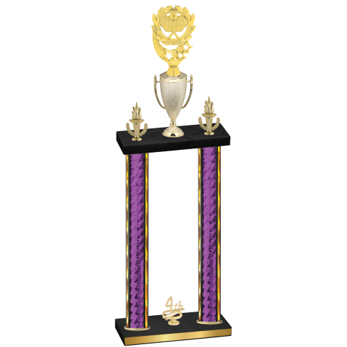 Double Purple Glacier Fourth Place Pickleball Trophy