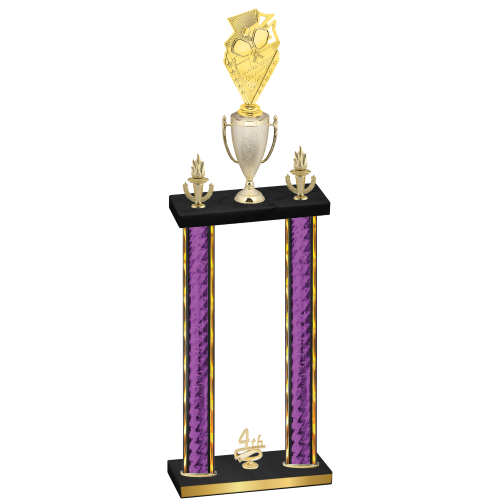Double Purple Glacier Fourth Place Pickleball Trophy