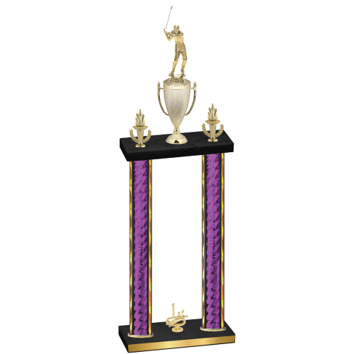 Double Purple Glacier First Place Golf Trophy