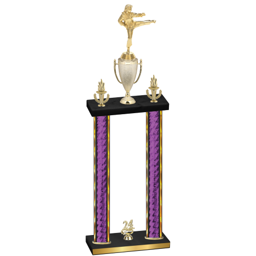 Double Purple Glacier Year Karate Trophy