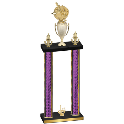 Double Purple Glacier First Place Baseball Trophy