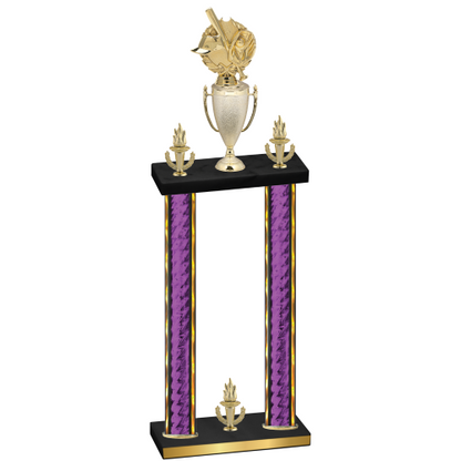 Double Purple Glacier Victory Baseball Trophy