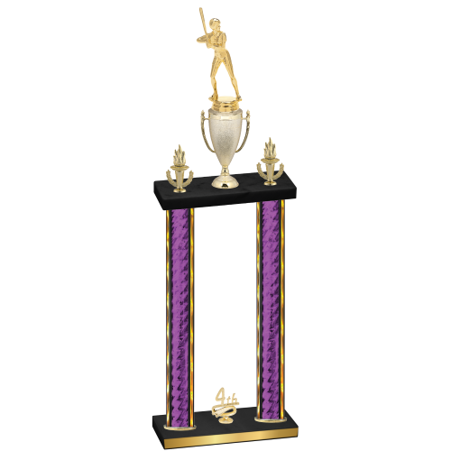 Double Purple Glacier Fourth Place Softball Trophy