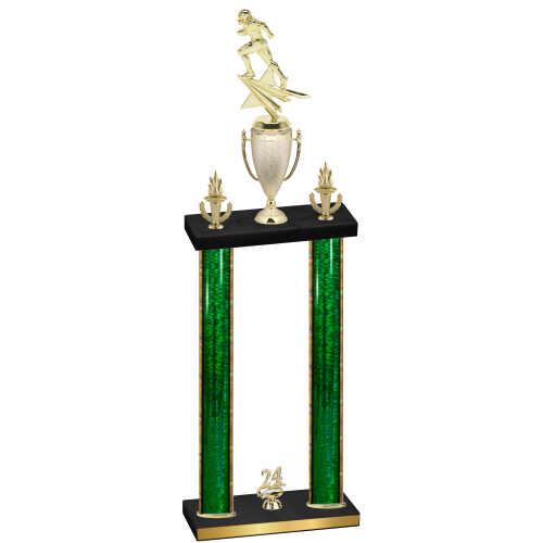 Double Green Glacier Year Football Trophy