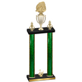 Double Green Glacier Second Place Soccer Trophy