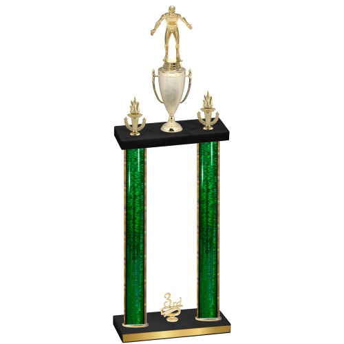 Double Green Glacier Third Place Wrestling Trophy