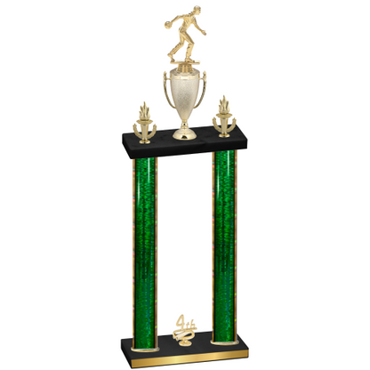 Double Green Glacier Fourth Place Bowling Trophy